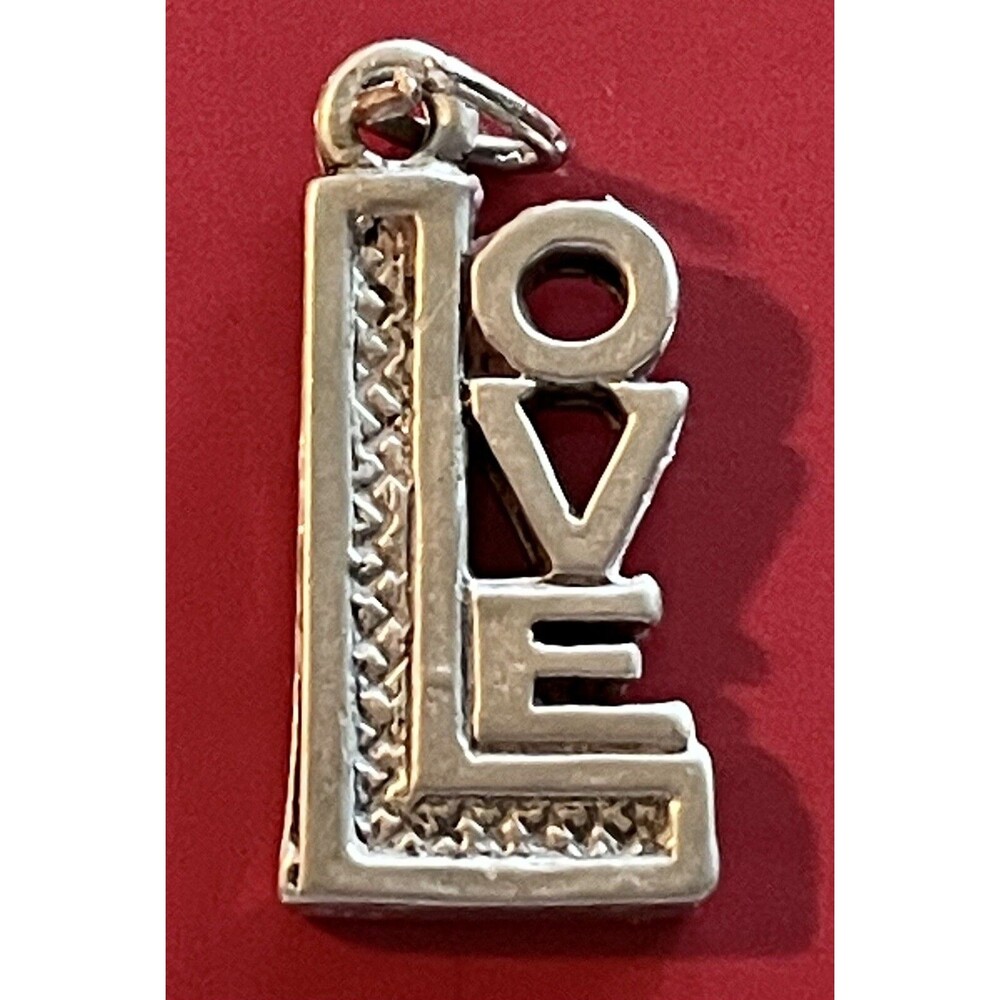 Vintage L Love Charm Pendant Sterling Silver